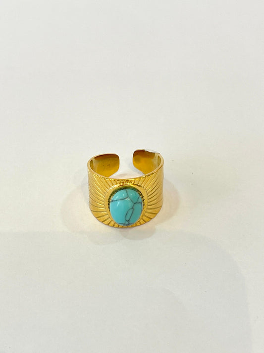 Anillo piedra grande aqua